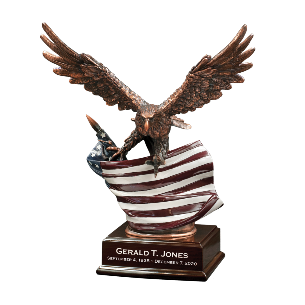 EAGLE WITH AMERICAN FLAG Keepsake