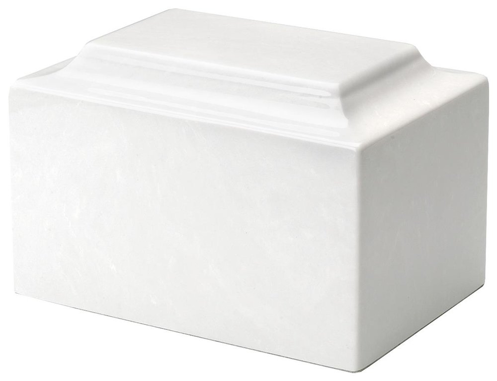 Alpine White Synthetic Marble Urn